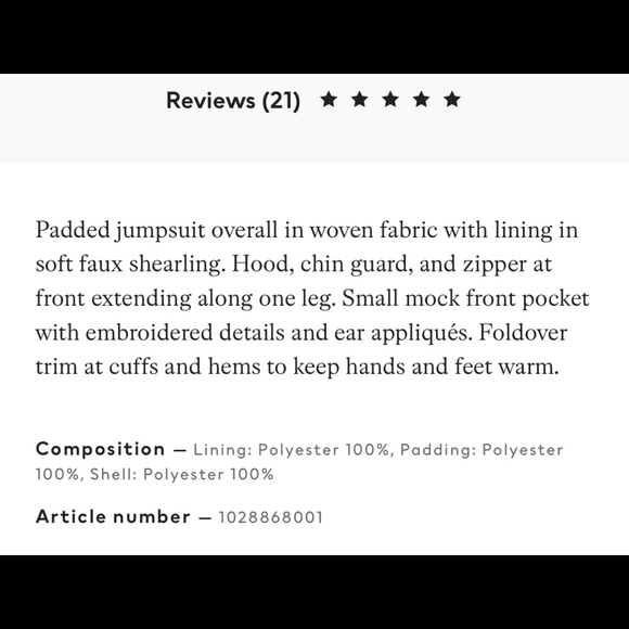 H&M Baby - Faux Shearling-lined Bear Jumpsuit Overall - Picture 2 of 6